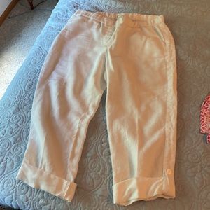 J. Jill Pure Jill Linen Women's Ankle Pants White Large